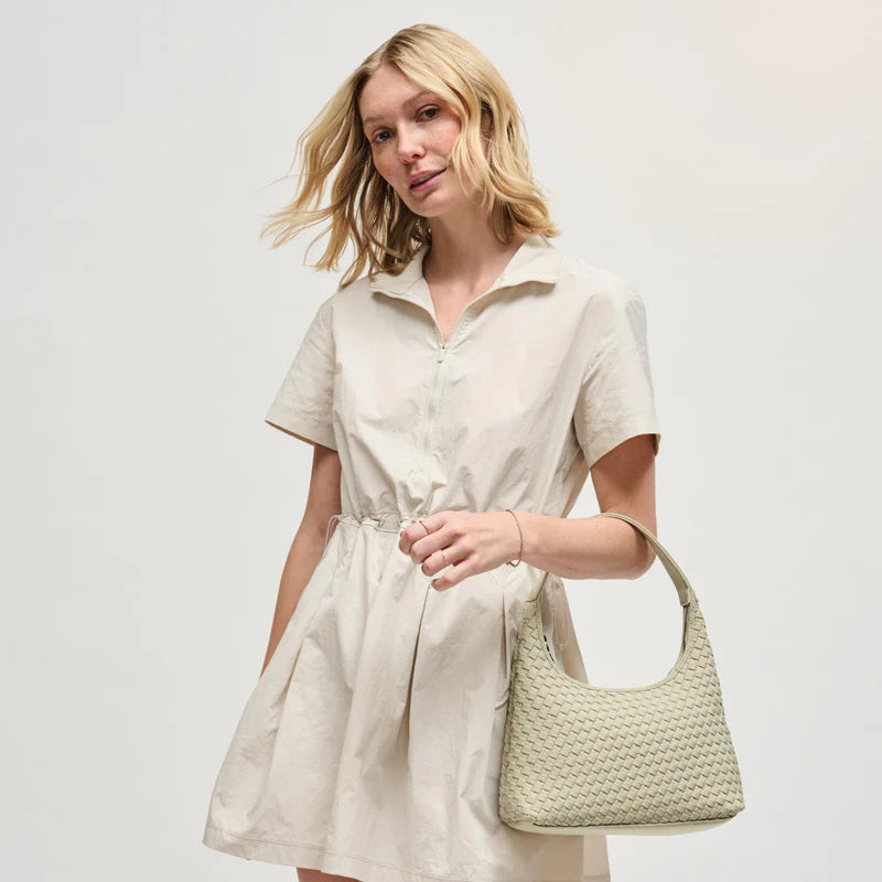 HARMONIA WOVEN SHOULDER BAG - SAGE