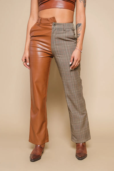 MACKENZIE PLAID PANT - CHICORY COFFEE (ONLINE ONLY)