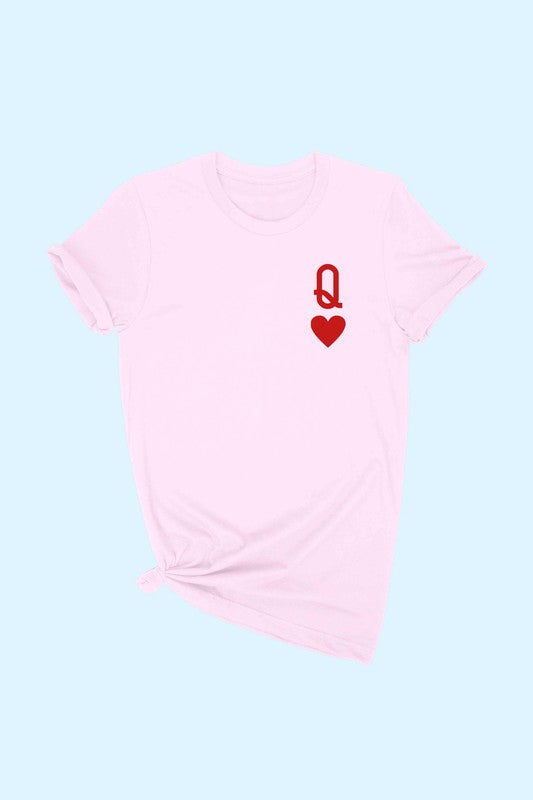 QUEEN OF HEARTS TEE - LIGHT PINK