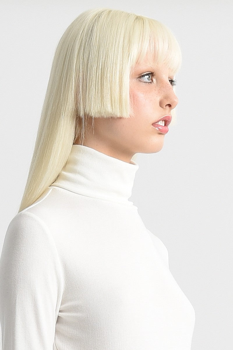 KNITTED TURTLENECK SWEATER - WHITE