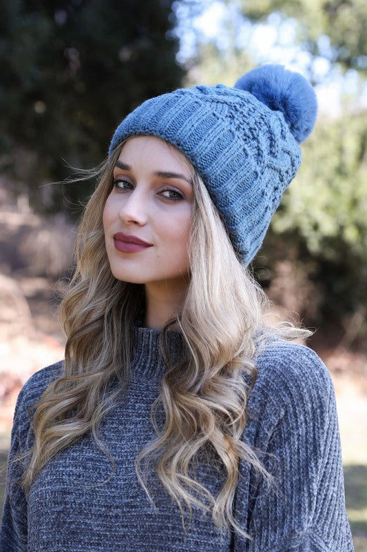 KNIT POM POM BEANIE