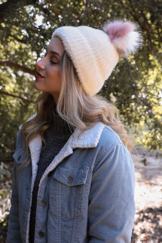 MOHAIR BEANIE - IVORY