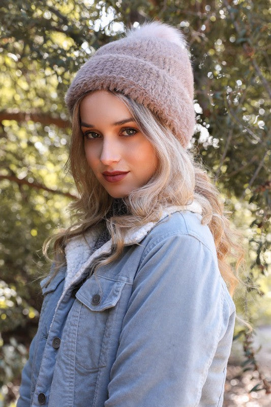 MOHAIR BEANIE - GREY