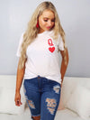 QUEEN OF HEARTS TEE - WHITE