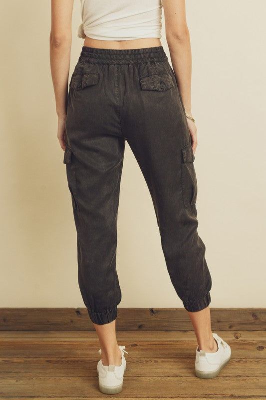 TENCEL CARGO JOGGER - BLACK