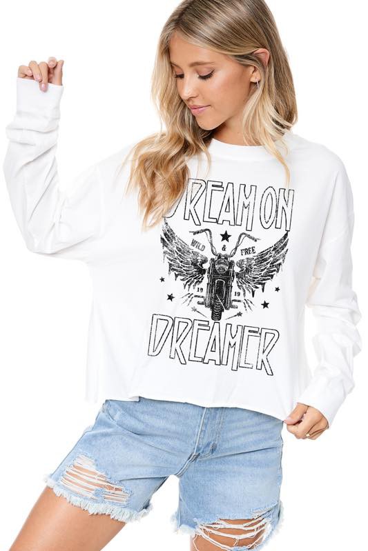 DREAM ON DREAMER SWEATER - WHITE