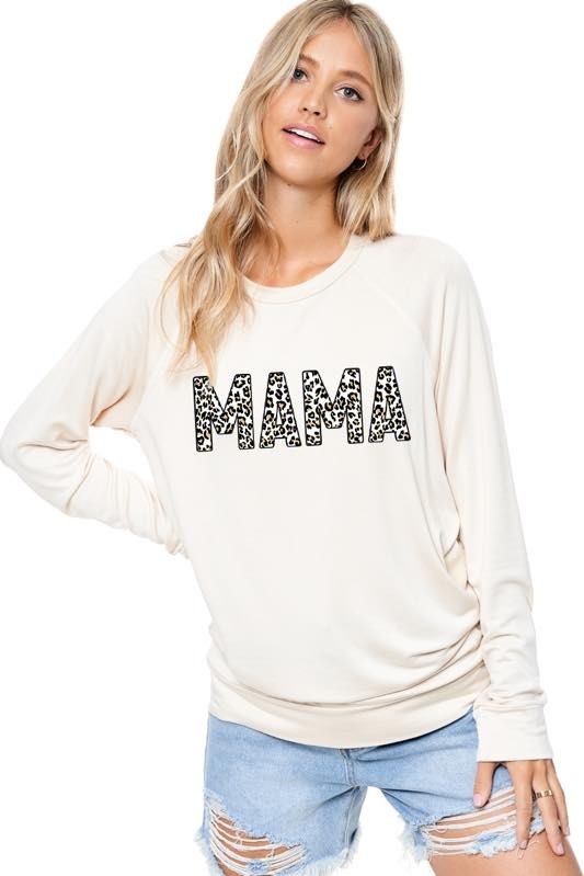 MAMA LEOPARD SWEATER - IVORY