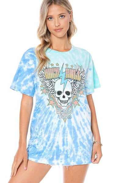 ROCK N ROLL WORLD TOUR GRAPHIC TEE - BLUE