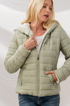 Sherpa lined puffer on sale jacket