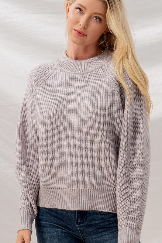 RIB KNIT SWEATER - PERIWINKLE