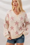STAR PUFF SLEEVE KNIT SWEATER - IVORY