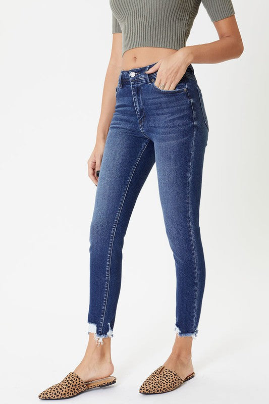 HIGH RISE HEM DETAIL SKINNY