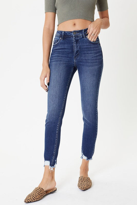 HIGH RISE HEM DETAIL SKINNY