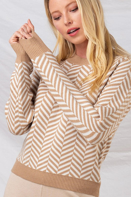 CHEVRON KNIT SWEATER