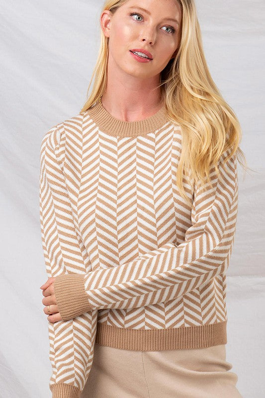 CHEVRON KNIT SWEATER