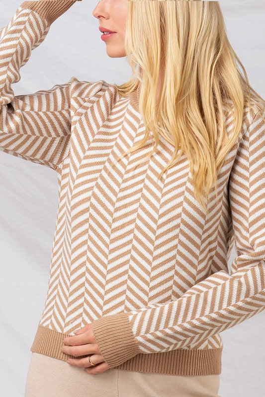 CHEVRON KNIT SWEATER