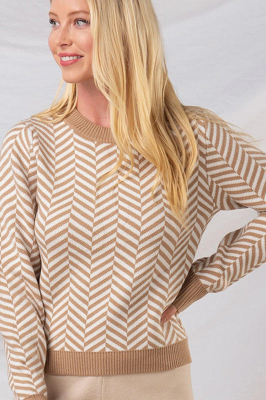 CHEVRON KNIT SWEATER