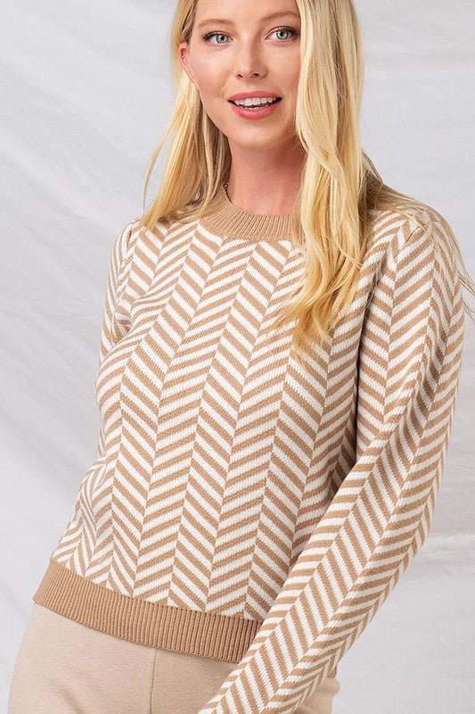 CHEVRON KNIT SWEATER