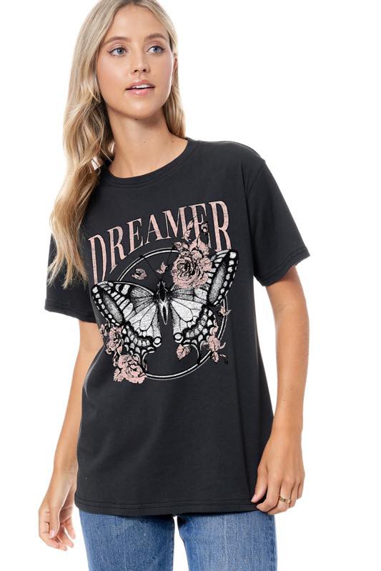 DREAMER BUTTERFLY TEE - BLACK