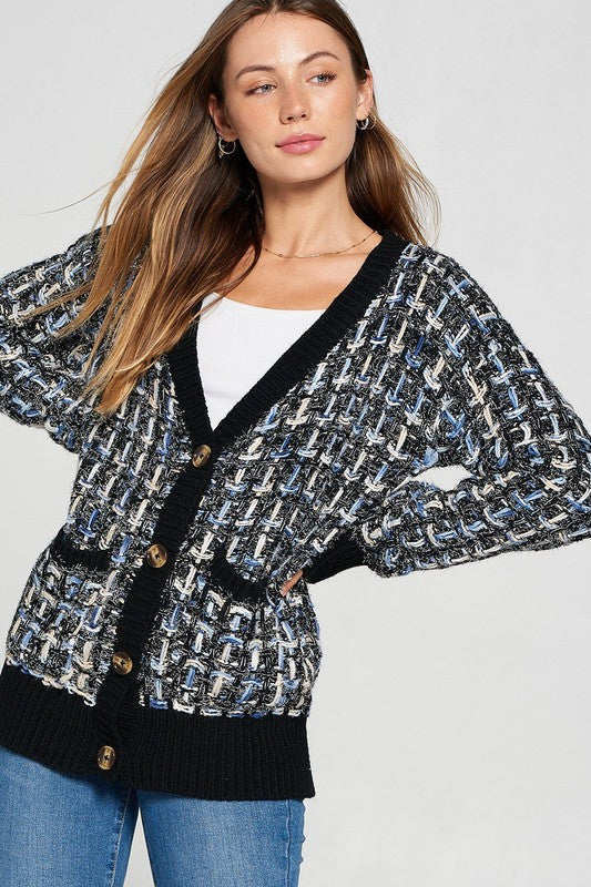 INK BLUE KNIT CARDIGAN