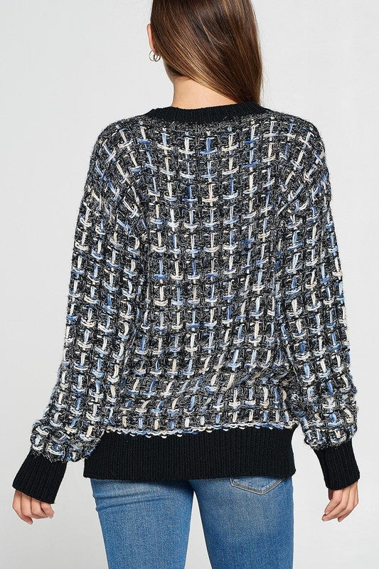 INK BLUE KNIT CARDIGAN