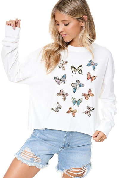 BUTTERFLY SWEATER - WHITE