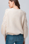 PUFF SLEEVE KNIT SWEATER - IVORY