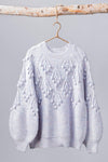 PUFF SLEEVE KNIT SWEATER - LILAC