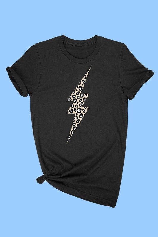 LEOPARD LIGHTNING TEE - BLACK