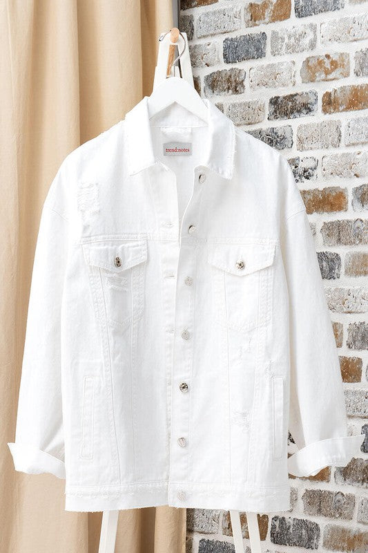 WINNIE DENIM JACKET - WHITE