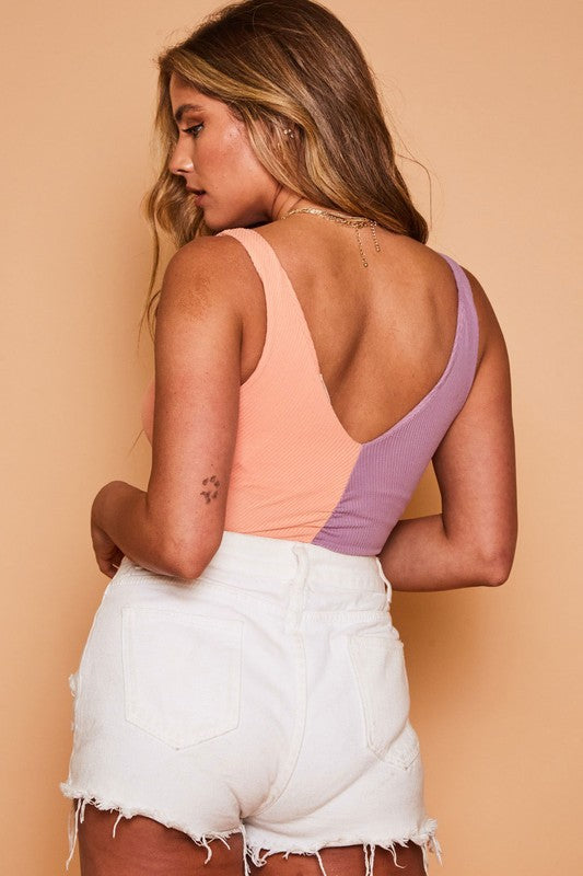 BECKIE BODYSUIT - LAVENDER/PEACH