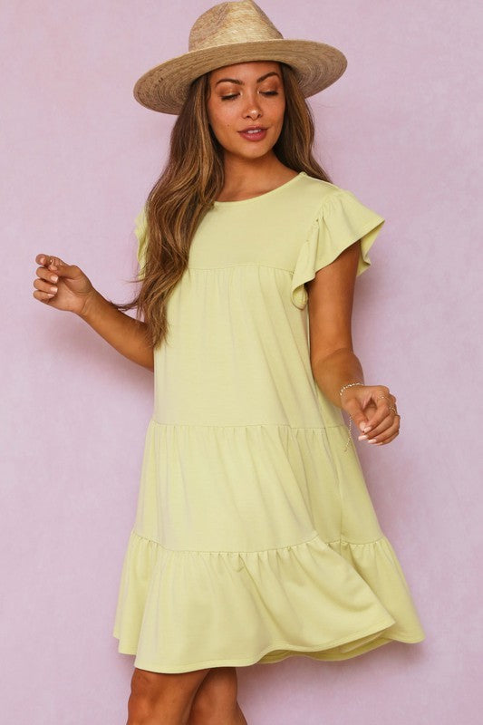 GINNIE DRESS - PALE LIME