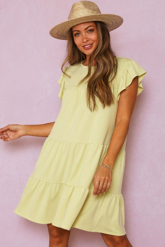 GINNIE DRESS - PALE LIME