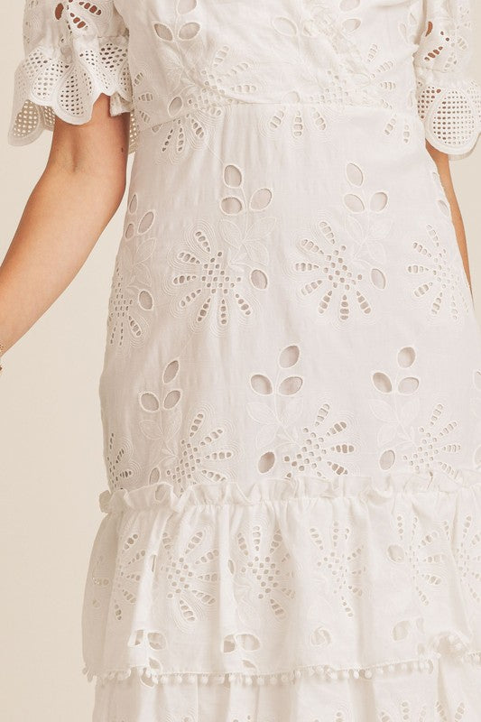 DINA EYELET MIDI DRESS