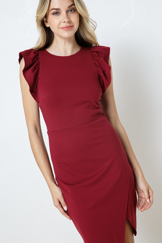 MAIA DRESS - BURGUNDY