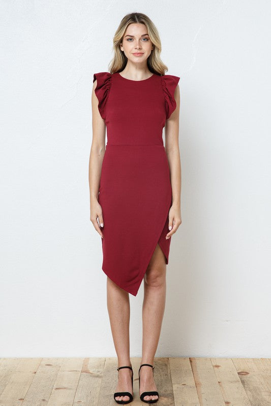 MAIA DRESS - BURGUNDY