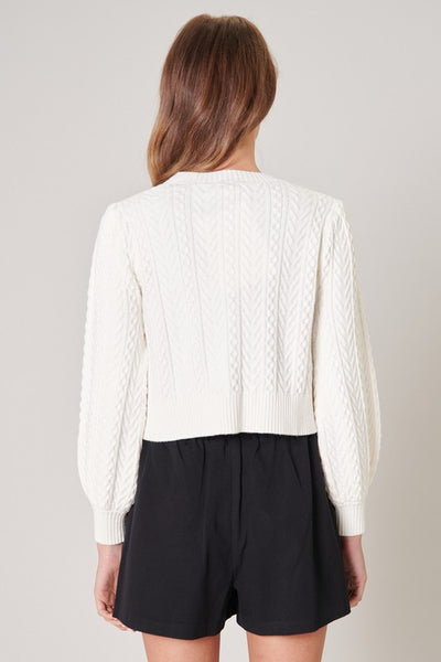 PINKY PROMISE CARDIGAN - WHITE