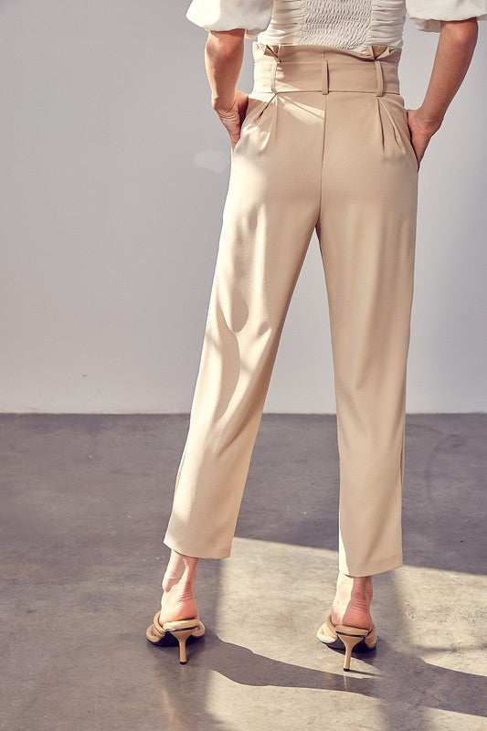 MODESTO PAPERBAG PANT - TAUPE