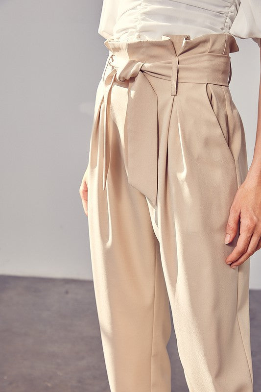 MODESTO PAPERBAG PANT - TAUPE