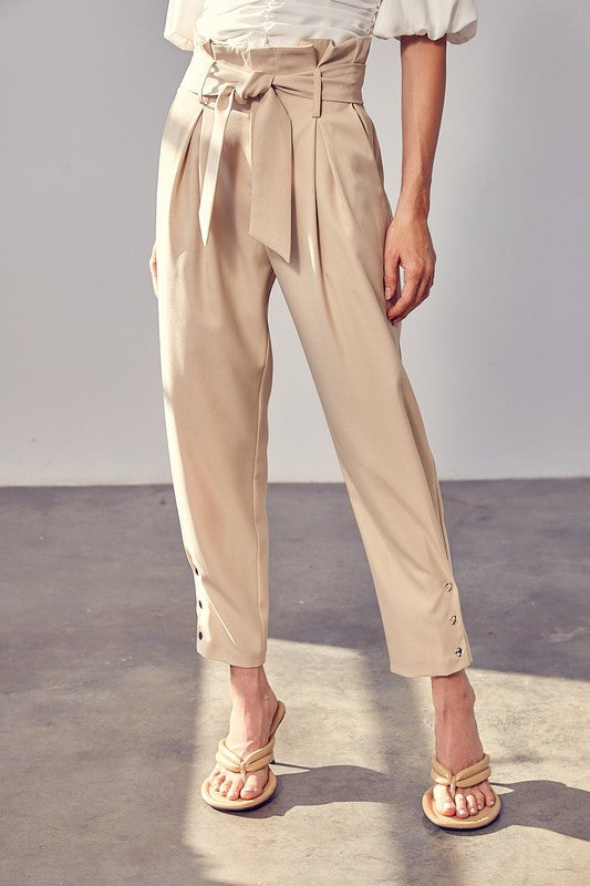 MODESTO PAPERBAG PANT - TAUPE