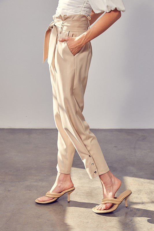 MODESTO PAPERBAG PANT - TAUPE