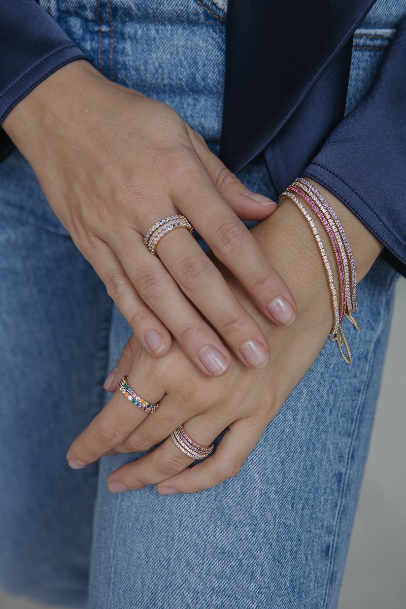 THIN TENNIS BRACELET (VARIOUS COLOURS)