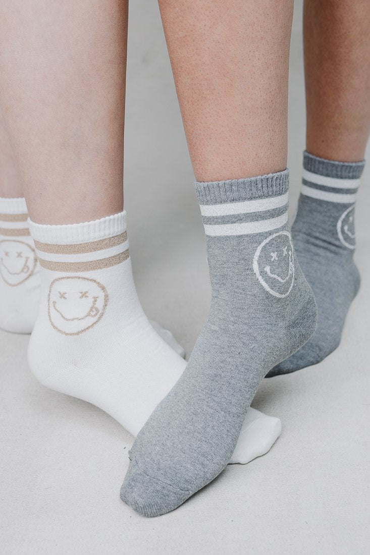 SHINY SMILES SOCKS (VARIOUS COLOURS)