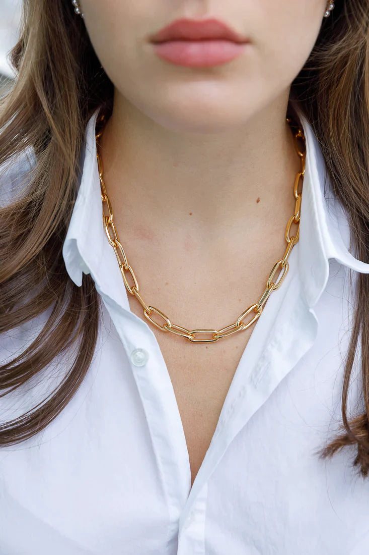 OVAL LINK STATEMENT NECKLACE