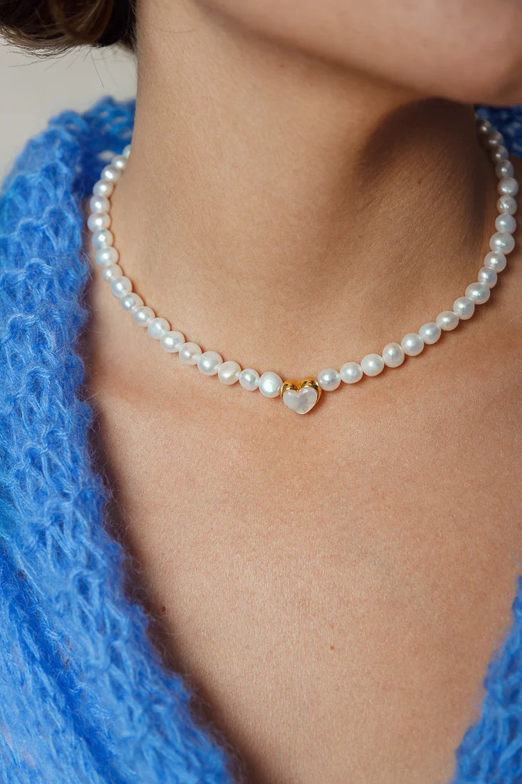 GENUINE HEART PEARL NECKLACE