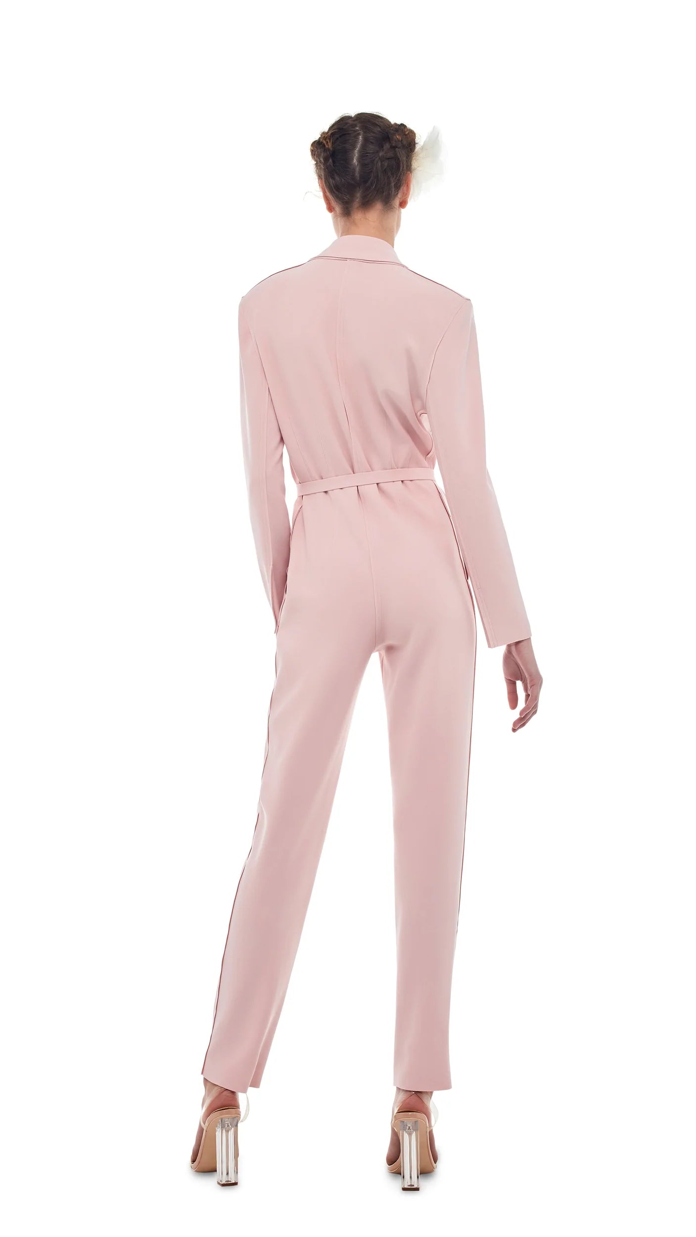 SINGLE BREASTED JUMPSUIT - BLUSH