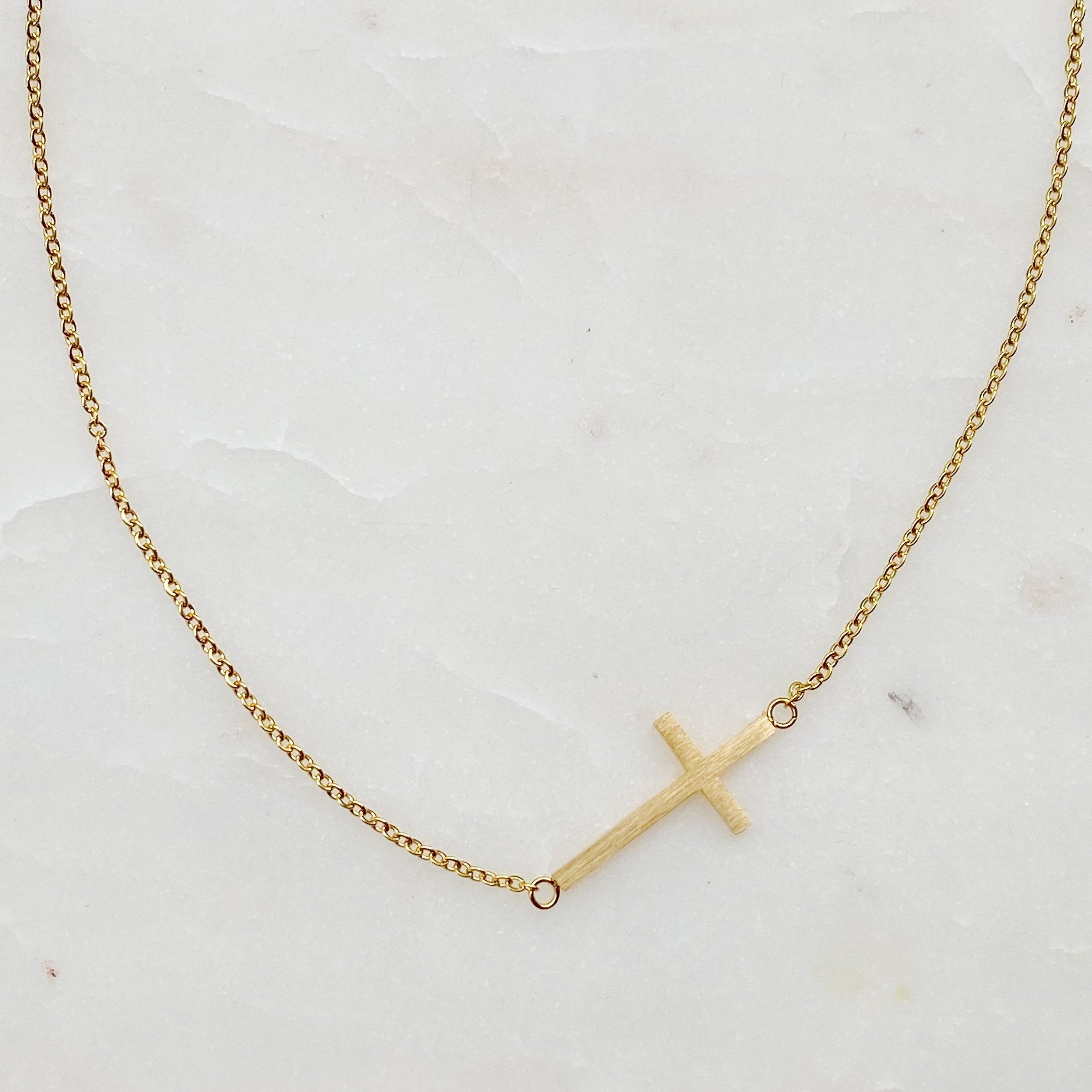 KAYLA CROSS NECKLACE (GOLD OR SILVER)