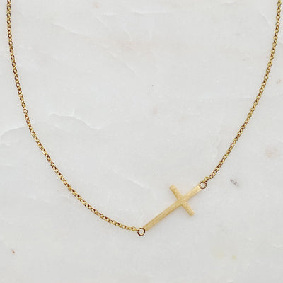 KAYLA CROSS NECKLACE (GOLD OR SILVER)