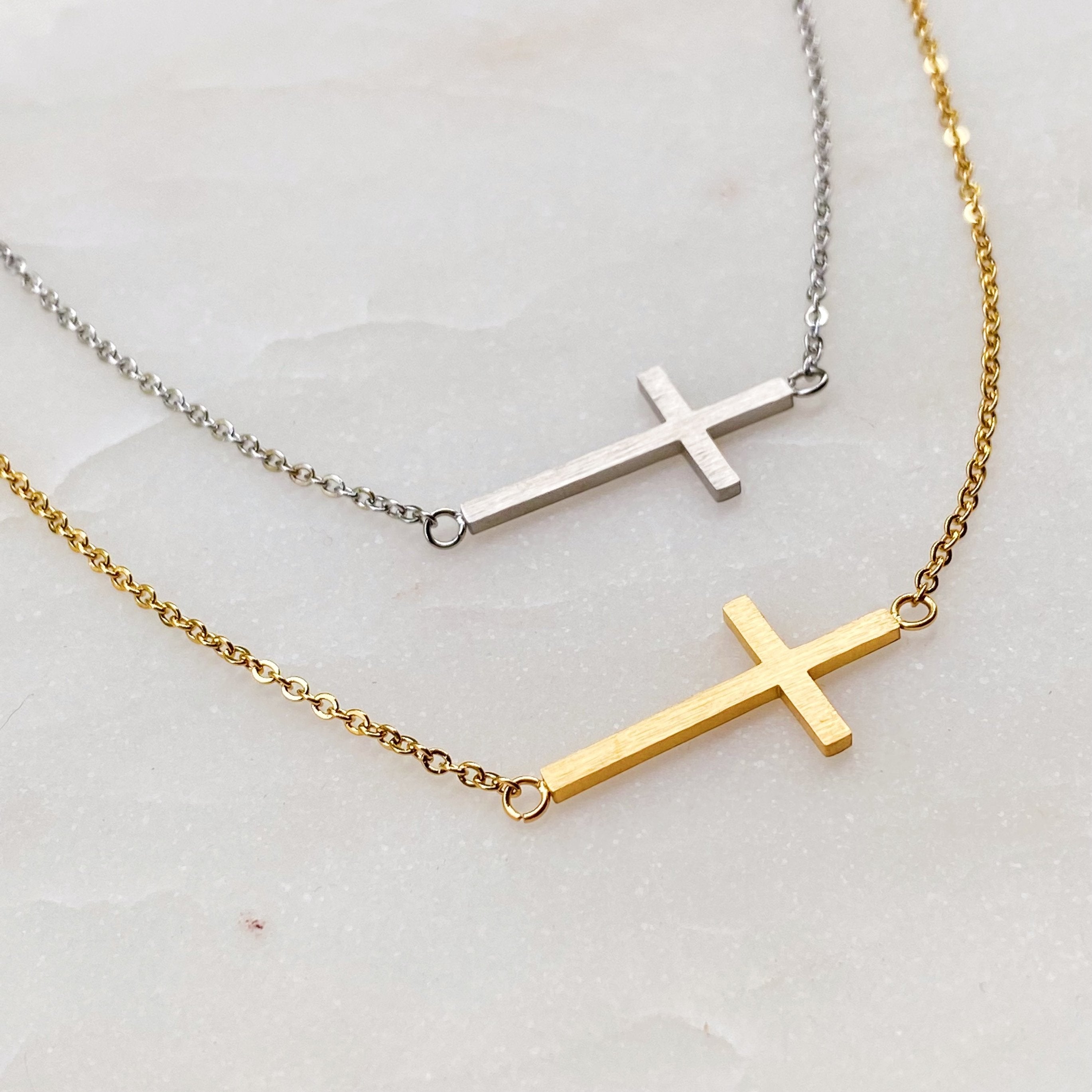 KAYLA CROSS NECKLACE (GOLD OR SILVER)