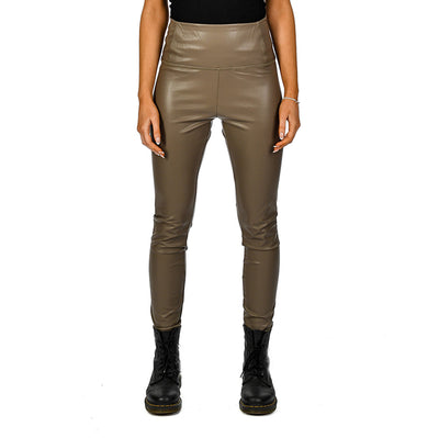 DELILAH VEGAN LEATHER LEGGING - TAUPE (ONLINE ONLY)